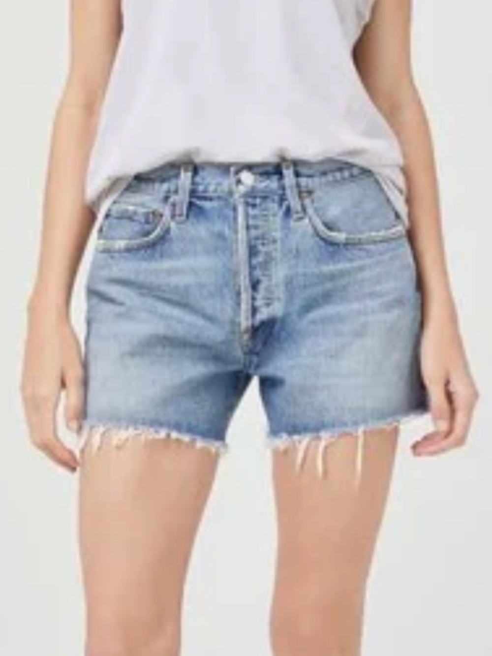 Agolde Parker Long Denim Shorts